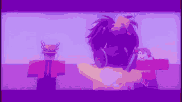 a purple background with a person wearing a gas mask and a person wearing a red shirt with the word texas on it