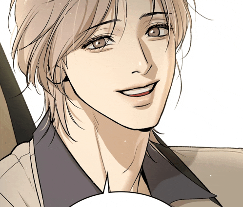 a close up of a man 's face with a speech bubble above his mouth