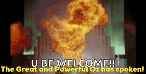 the great and powerful oz has spoken with a fire explosion
