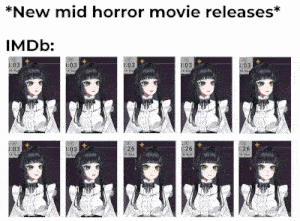 a picture of a girl with the words " new mid horror movie releases "