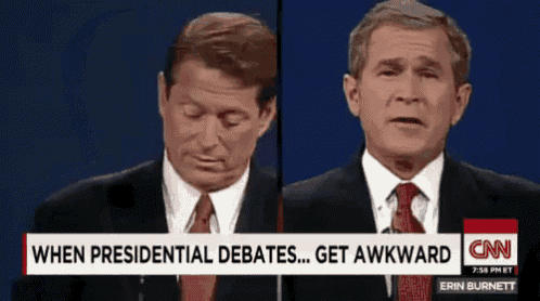 a cnn news report about presidential debates with two men