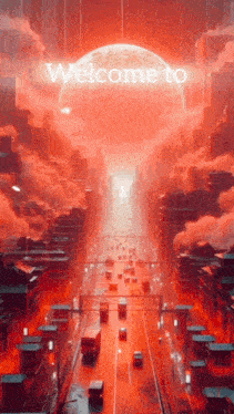 a picture of a city with the words welcome to on it