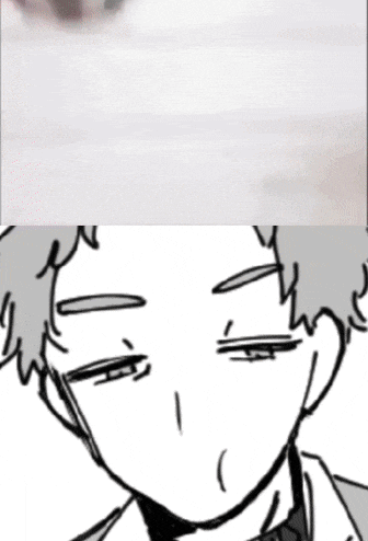 a black and white drawing of a person 's face and a cat 's paw