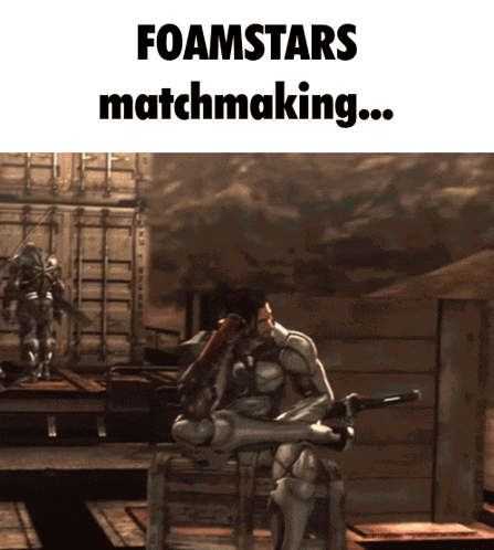 a video game scene with foamstars matchmaking written on the top