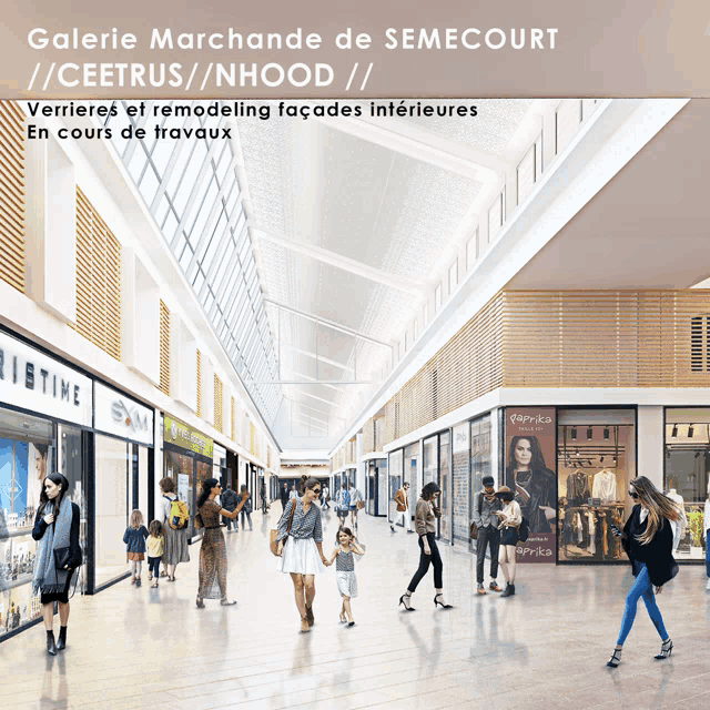 an artist 's impression of the galerie marchande de semecourt shopping mall