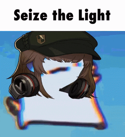 a picture of a girl with headphones and a hat that says seize the light on it