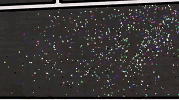 the word confetti is surrounded by confetti on a black background