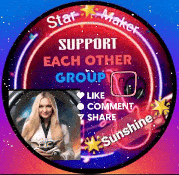 a sign that says star maker support each other group like comment share and sunshine