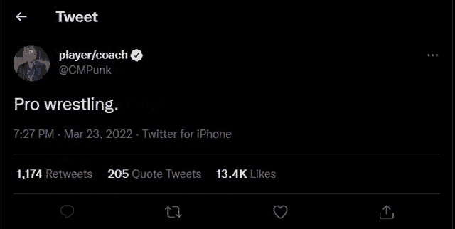 a screenshot of a tweet from chris jericho , which says semi nude combat .