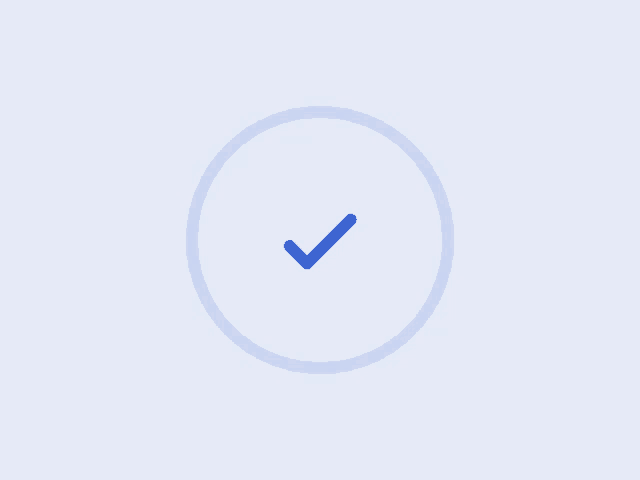 a blue check mark in a blue circle on a white background