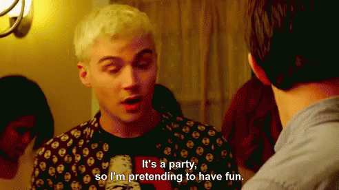 Trying His Best GIF - Its A Party Im Pretending To Have Fun Pretend GIFs
