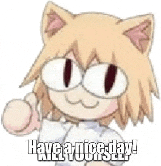 a cartoon cat with glasses is giving a thumbs up .