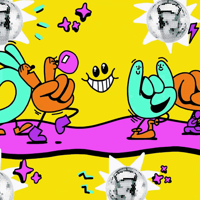 a cartoon drawing of a hand making a rock sign