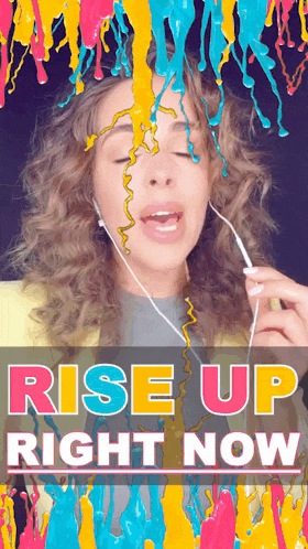 a poster that says rise up right now