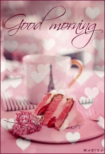 Good Morning Cake GIF - Good Morning Cake Hearts GIFs