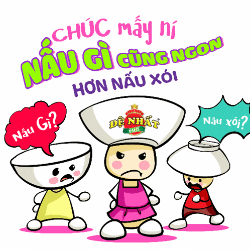 a cartoon character with a hat that says den hat pho