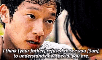 a man with a bloody nose is talking to a woman with the words i think your father refused