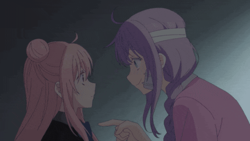 a girl with a bandage on her head talks to another girl
