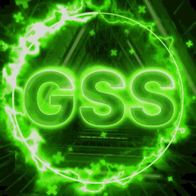 the word gss is surrounded by a circle of lightning