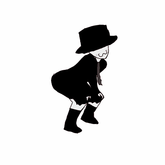 a cartoon of a man wearing a top hat and tie .
