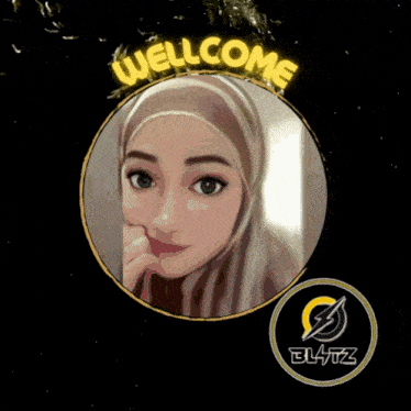 a picture of a woman in a circle with the words welcome blitz
