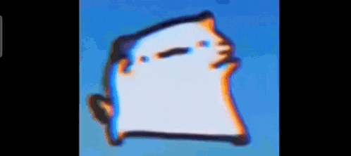 a close up of a cartoon character with a blue background .