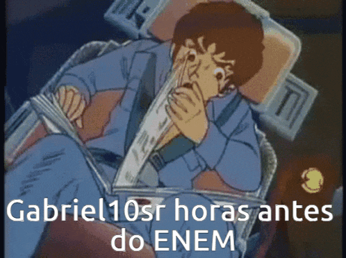 gabriel10sr horas antes do enem is written in the corner of a cartoon