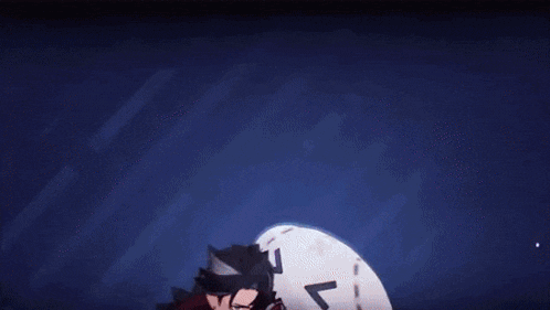 a cartoon character is holding a white pillow with the letter v on it
