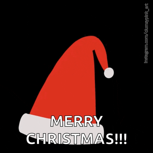 a santa hat with the words merry christmas written on it