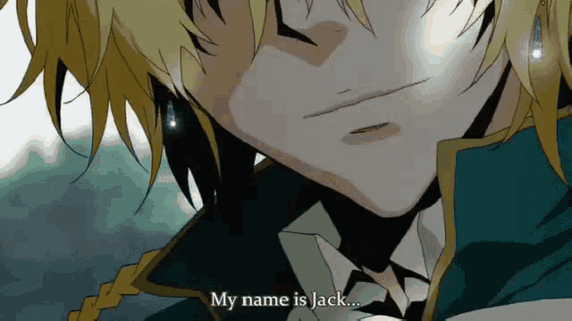 a close up of a person 's face with the words my name is jack