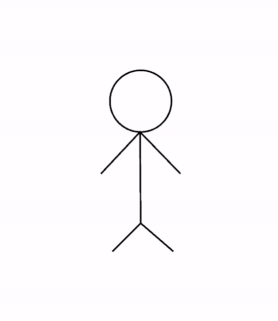 a stick figure is giving the middle finger in a black and white drawing
