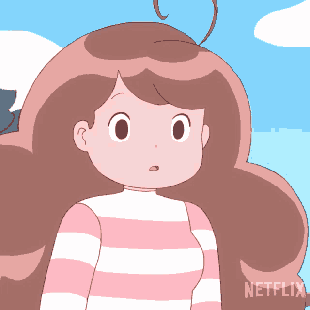 a close up of a cartoon girl with netflix written on the bottom