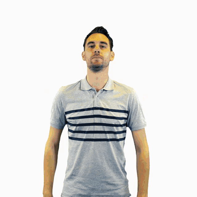 a man wearing a grey shirt that says leaders