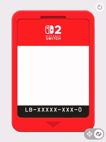 a red nintendo switch cartridge with a blank screen