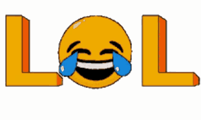 a smiley face with tears coming out of its eyes and the word lol