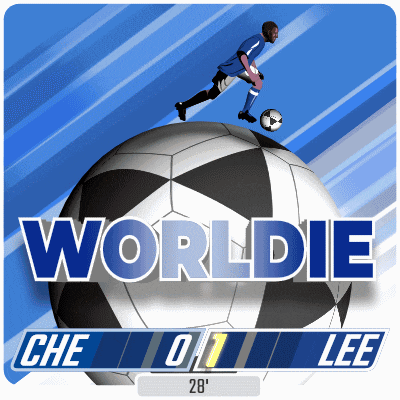 a soccer player jumps over a soccer ball that says worlddie