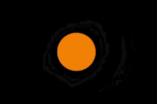a drawing of a black hole with a white circle in the middle