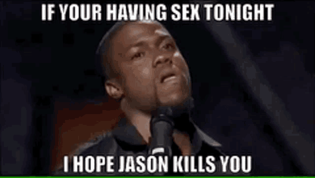 a man is speaking into a microphone with a caption that says if your having sex tonight