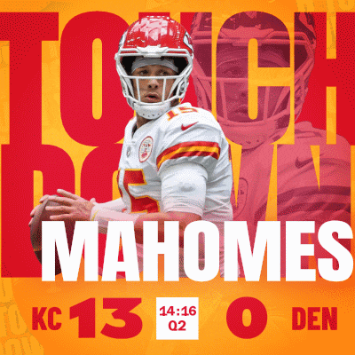 an advertisement for the kansas city chiefs shows a football player