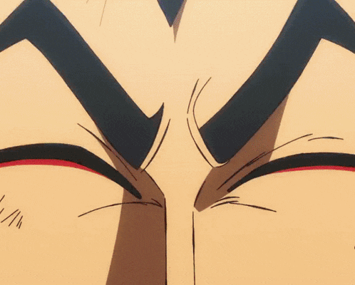 a close up of a cartoon character 's face with a large smile