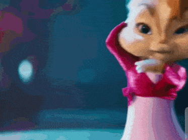 alvin the chipmunk is wearing a pink and white dress