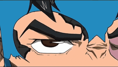 a close up of a cartoon character 's face with the letter w on it
