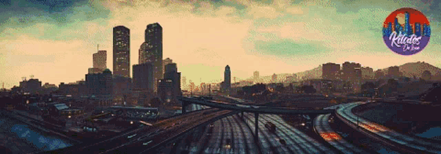 a pixelated image of a city with the word relates on the bottom left