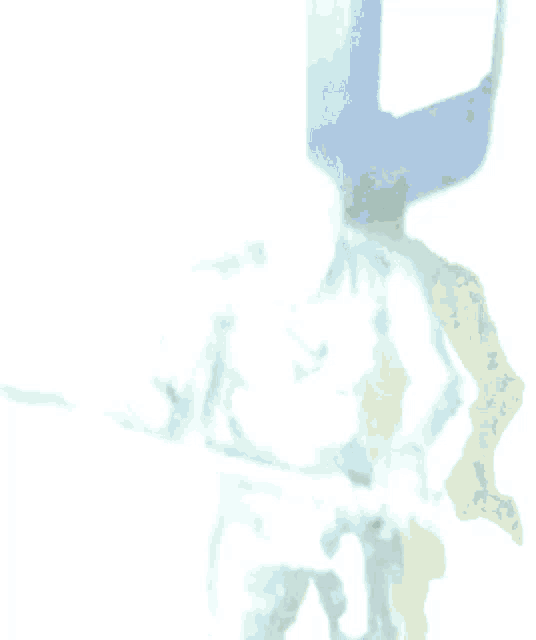 a toy skeleton is holding a sword in front of a bottle of lotion