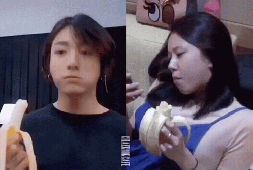 Chaekook Eating Banana Bangtwice Jungkook Chaeyoung Bts Twice Twicetan Eat GIF - Chaekook Eating Banana Bangtwice Jungkook Chaeyoung Bts Twice Twicetan Eat GIFs
