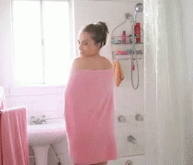 The Ol' Bath Towel Switch Em Up! GIF - Shower Pranks Sexy GIFs