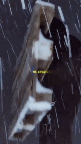 a painting of a person in the snow with the words be great