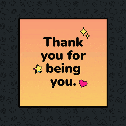 a sticker that says thank you for being you on it