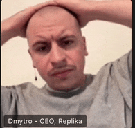 a man named dmytro ceo replica holds his head in his hands