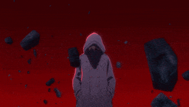 a close up of a person 's face with a hood